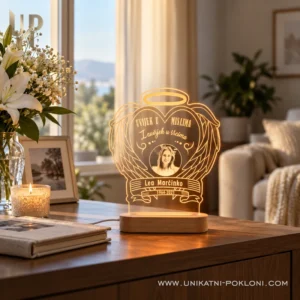 Uspomena na preminulu osobu - Ambijentalna LED lampa - Unikatni pokloni Uspomena na pokojnika