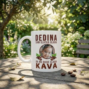 Poklon za baku i djeda - komplet dvije šalice s fotografijom unuka i posvetom 12 POKLON ZA DEDU
