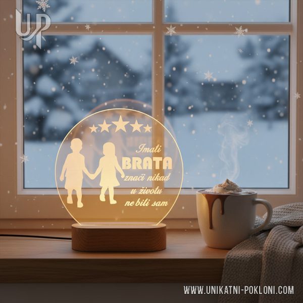 Personalizirana LED lampa - Poklon za brata 4 LED LAMPA IMATI BRATA