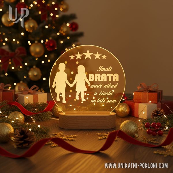 Personalizirana LED lampa - Poklon za brata 1 božićni poklon za brata