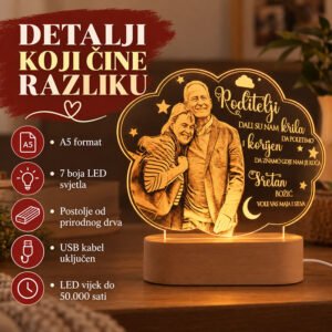 Personalizirana LED lampa - Oblak lampa sa slikom - Unikatni pokloni Personalizirana LED lampa - Oblak lampa sa slikom - Slika 16