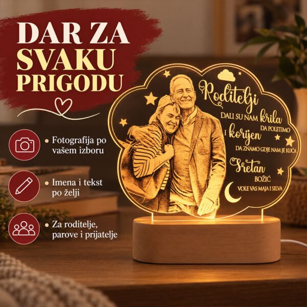 Personalizirana LED lampa - Oblak lampa sa slikom - Unikatni pokloni Personalizirana LED lampa - Oblak lampa sa slikom - personalizirani poklon