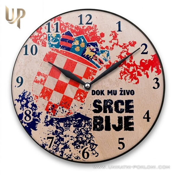 poklon-za-navijaca Personalizirani drveni sat - Poklon za navijača Hrvatske reprezentacije - personalizirani poklon