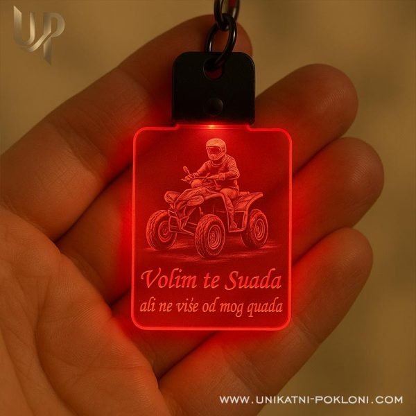 motor ljubav led privjesak gravura