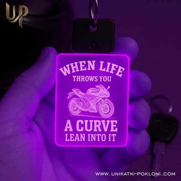 svjetleci akrilni privjesak bajker