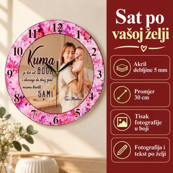 Unikatni sat sa slikom - personalizirani pokloni za kumu ili kuma