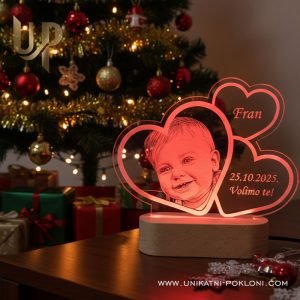 Personalizirana LED lampa - 3 srca sa slikom - Slika 14