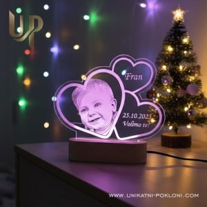 Personalizirana LED lampa - 3 srca sa slikom - Slika 16