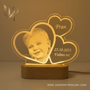 Personalizirana LED lampa - 3 srca sa slikom - Slika 9
