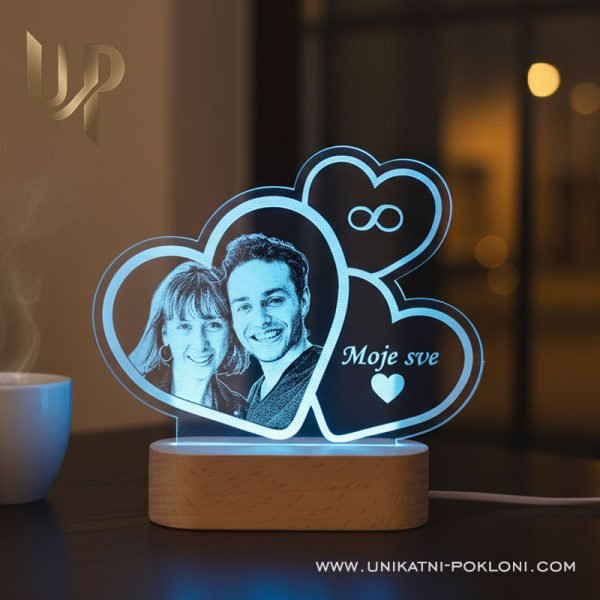 lampa sa slikom i srcima