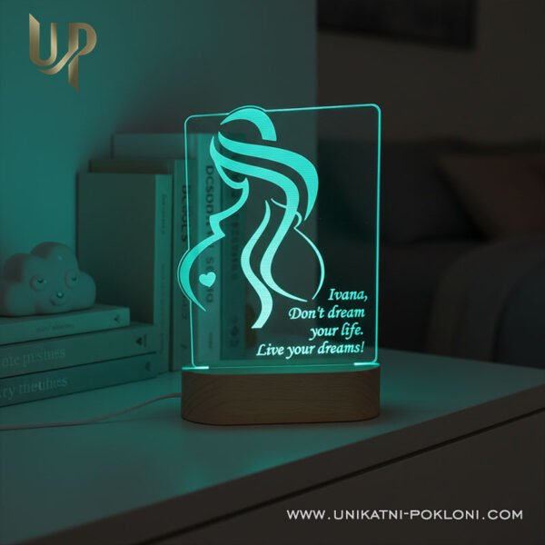 Poklon budućim majkama - Ambijentalna personalizirana LED lampa 6 Poklon za buduće mame