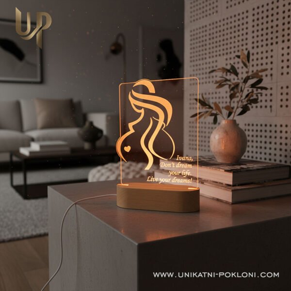 Poklon budućim majkama - Ambijentalna personalizirana LED lampa 4 Poklon za trudnicu