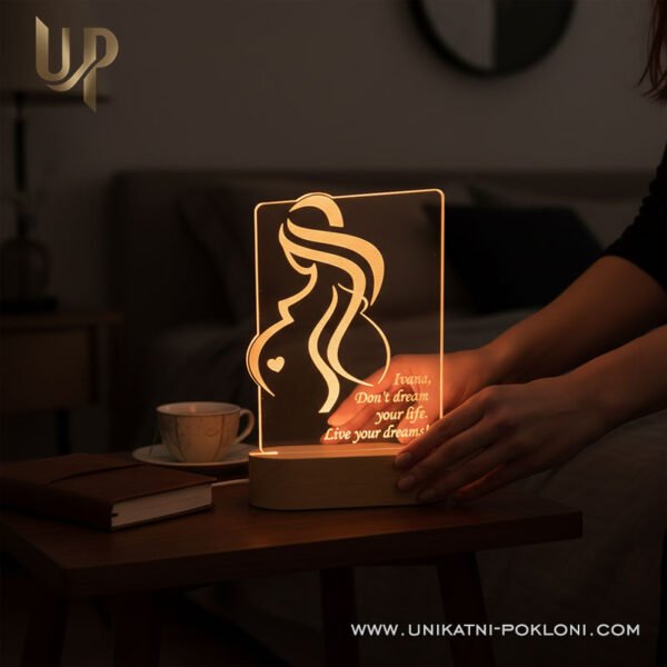 Poklon budućim majkama - Ambijentalna personalizirana LED lampa 7 buduće mame darovi