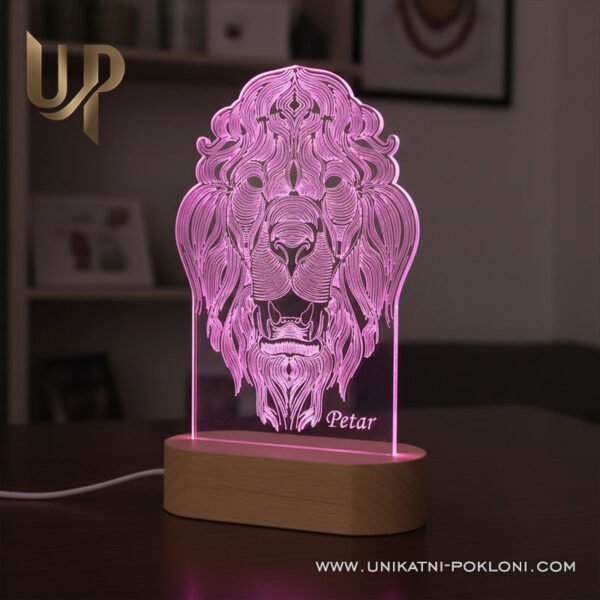 Poklon za Lava - Personalizirana ambijentalna LED lampa 3 lav horoskop zodijak poklon