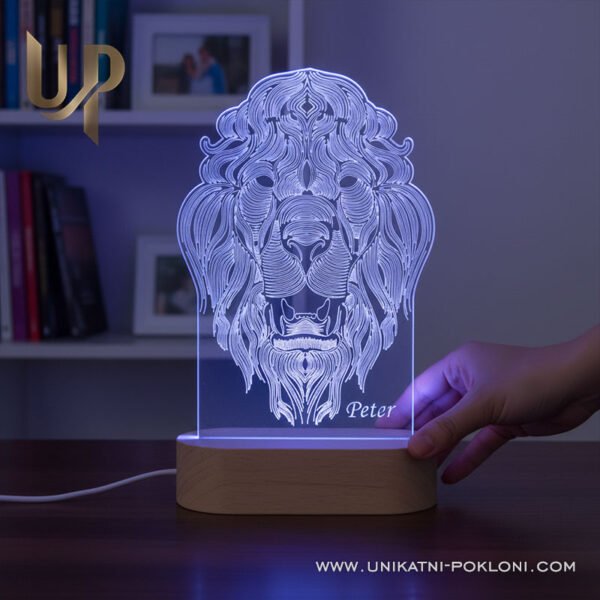 Poklon za Lava - Personalizirana ambijentalna LED lampa 1 poklon za lava u horoskopu