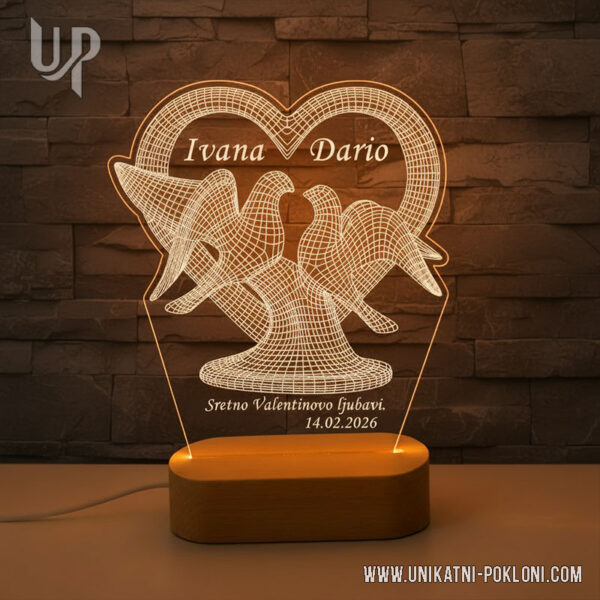 Romantični poklon - Ambijentalna LED lampa 3 pokloni za zaljubljene