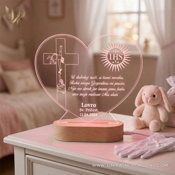 Pokloni za prvu pričest - Personalizirana LED lampa - Unikatni Pokloni Lampa za prvu pričest
