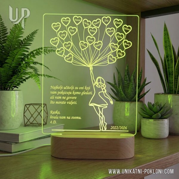 Poklon učitelju od učenika - Personalizirana LED lampa 2 Poklon za učitelja