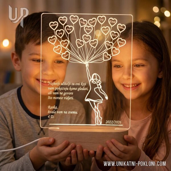 Poklon učitelju od učenika - Personalizirana LED lampa 1 Pokloni za učitelje