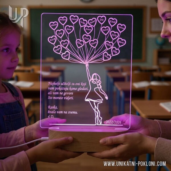 Poklon učitelju od učenika - Personalizirana LED lampa 8 što pokloniti učiteljici