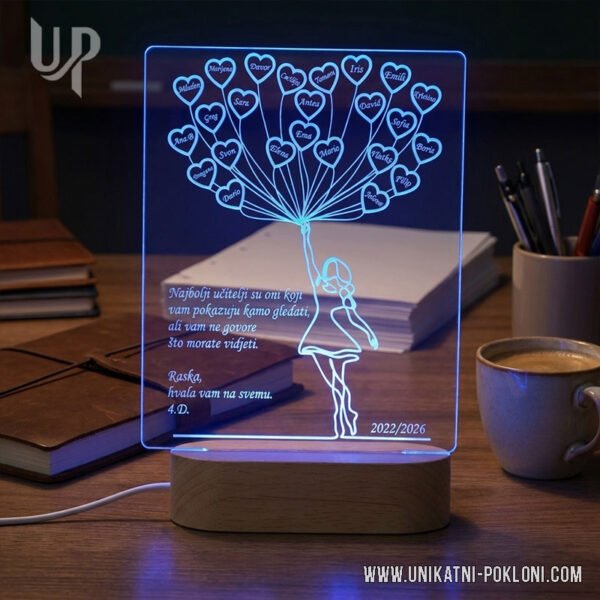 Poklon učitelju od učenika - Personalizirana LED lampa 7 što pokloniti učitelju