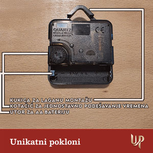 Personalizirani drveni sat - Sat ljubavi 22 sat sa slikom