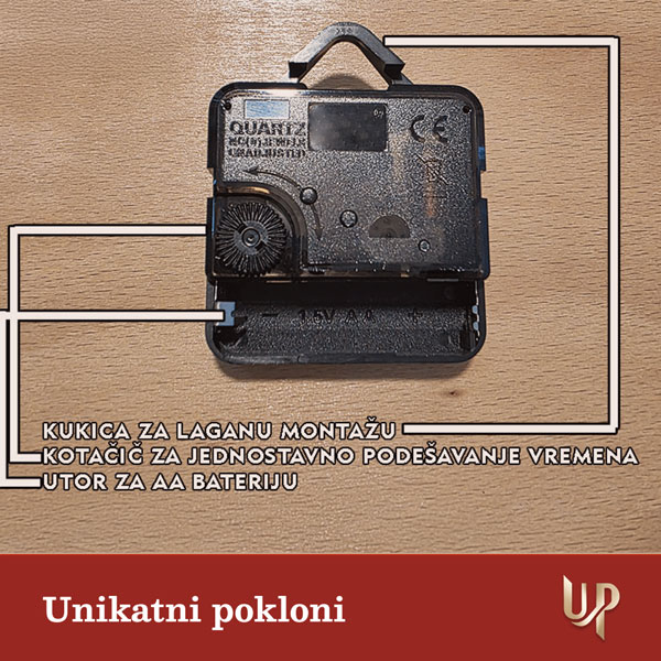 Personalizirani drveni sat - Sat ljubavi 9 sat sa slikom