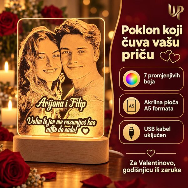 Najbolji pokloni za Valentinovo - Ambijentalna LED lampa - Unikatni pokloni Najbolji pokloni za Valentinovo - Ambijentalna LED lampa - personalizirani poklon