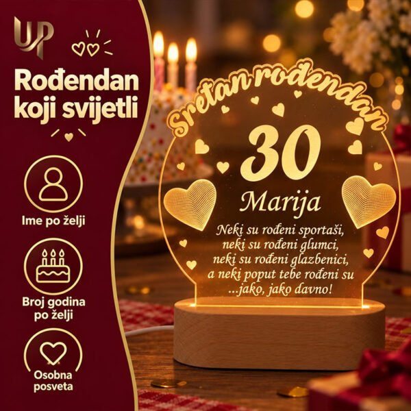Kreativni pokloni za rođendane - Personalizirana LED lampa - Unikatni pokloni Kreativni pokloni za rođendane - Personalizirana LED lampa - personalizirani poklon