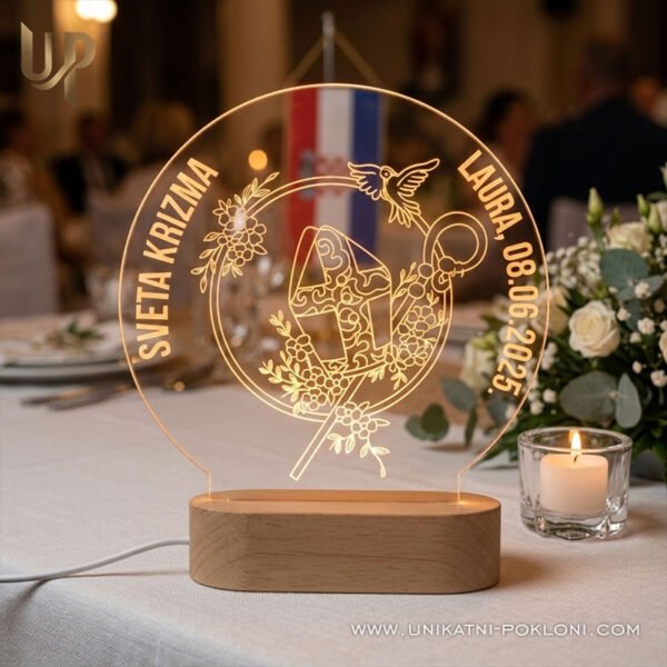 Poklon za krizmu - Ambijentalna LED lampa - Unikatni pokloni Najbolji poklon za krizmu