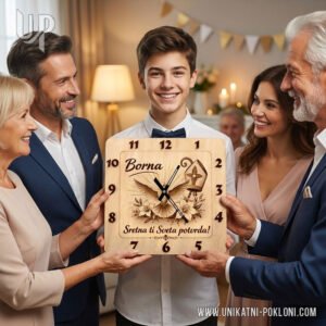 Poklon za krizmu - Personalizirani drveni sat 10 poklon za krizmanike