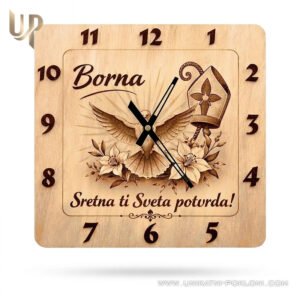 Poklon za krizmu - Personalizirani drveni sat 9 Poklon za krizmu - Personalizirani drveni sat - Slika 1