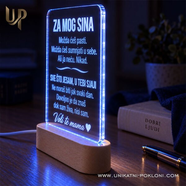 Personalizirana LED Lampa - Poklon za Sina - Poklon koji govori više od tisuću riječi - Unikatni pokloni Najbolji poklon za sina