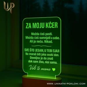 Personalizirana LED Lampa - Poklon za Kćer s Porukom Mame - Slika 2