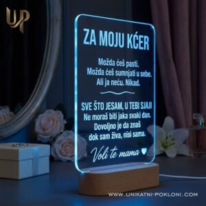Poklon za kćer od mame - Personalizirana LED lampa s posvetom - Unikatni pokloni Poklon za kćer od mame - Personalizirana LED lampa s posvetom - Slika 4