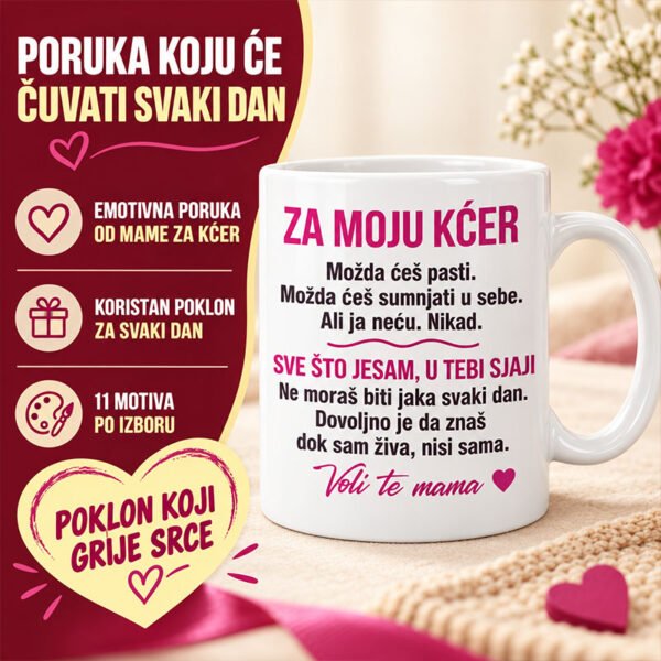 Personalizirana keramička šalica - Poklon za kćer od mame - Unikatni pokloni originalan poklon za kćer
