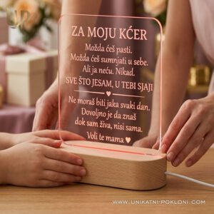 Poklon za kćer od mame - Personalizirana LED lampa s posvetom - Unikatni pokloni Poklon za kćer od mame - Personalizirana LED lampa s posvetom - Slika 5