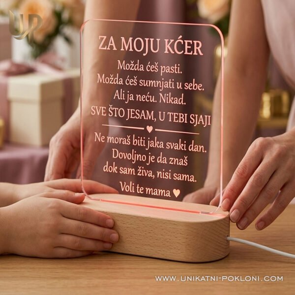 Poklon za kćer od mame - Personalizirana LED lampa s posvetom - Unikatni pokloni Poklon za kćer od mame - Personalizirana LED lampa s posvetom - personalizirani poklon
