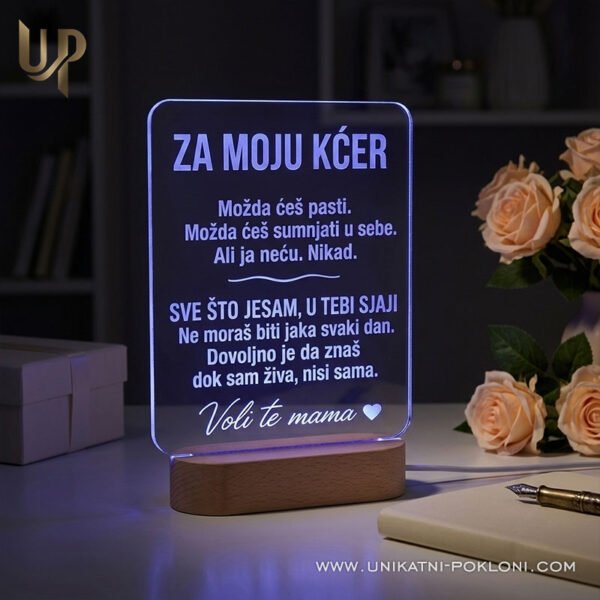 Poklon za kćer od mame - Personalizirana LED lampa s posvetom - Unikatni pokloni Poklon za kćer od mame - Personalizirana LED lampa s posvetom - personalizirani poklon