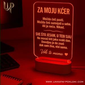 Personalizirana LED Lampa - Poklon za Kćer s Porukom Mame - Slika 3