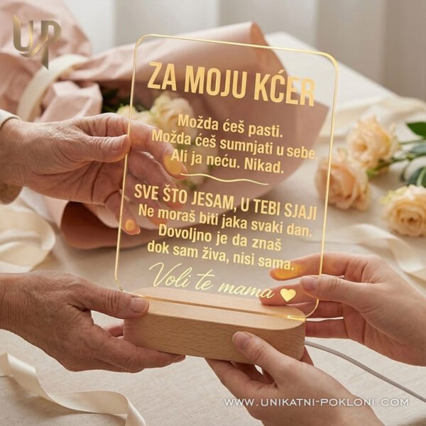 Poklon za kćer od mame - Personalizirana LED lampa s posvetom - Unikatni pokloni Poklon za kćer od mame - Personalizirana LED lampa s posvetom - personalizirani poklon