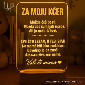 Personalizirana LED Lampa - Poklon za Kćer s Porukom Mame - Slika 4