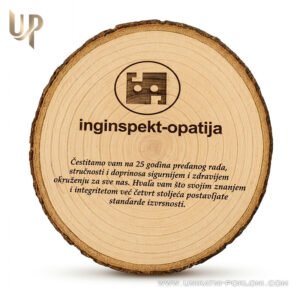 Personalizirana gravirana plaketa od paulovnije Ø 28-30 cm – idealno korporativno priznanje ili rustikalni poklon 8 Personalizirana gravirana plaketa od paulovnije Ø 28-30 cm – idealno korporativno priznanje ili rustikalni poklon - Slika 1