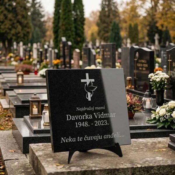 Granitna spomen ploča dimenzije 40 x 40 cm SA GRAVUROM TEKSTA - Unikatni pokloni Granitna spomen ploča dimenzije 40 x 40 cm SA GRAVUROM TEKSTA - personalizirani poklon