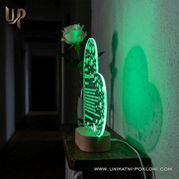 Poklon za ženu - Personalizirana LED lampa u obliku srca 1 poklon za suprugu 1