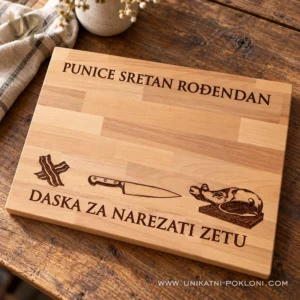 Personalizirana drvena daska za rezanje - unikatni poklon punici od zeta
