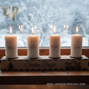 ADVENTSKE SVIJEĆE I PERSONALIZIRANI STALAK