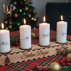 Adventske svijeće s personaliziranim drvenim stalkom - Slika 7