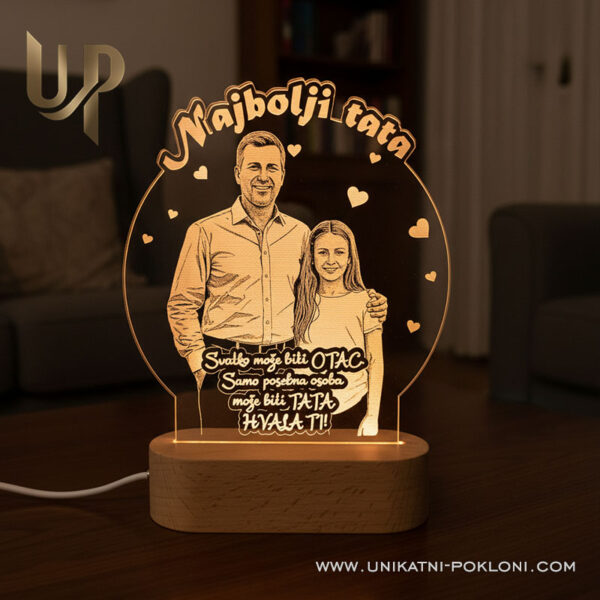 Poklon za tatu - Personalizirana LED lampa 1 dar za tatu