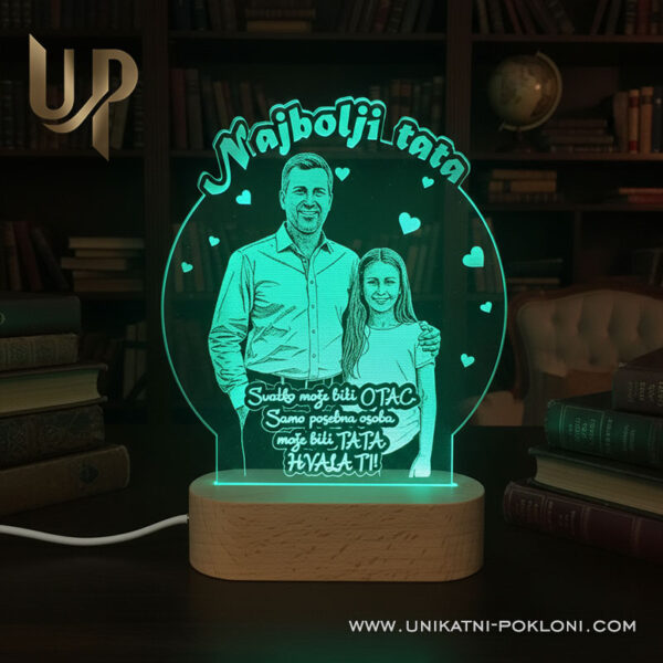 Poklon za tatu - Personalizirana LED lampa 3 poklon tati od kćeri